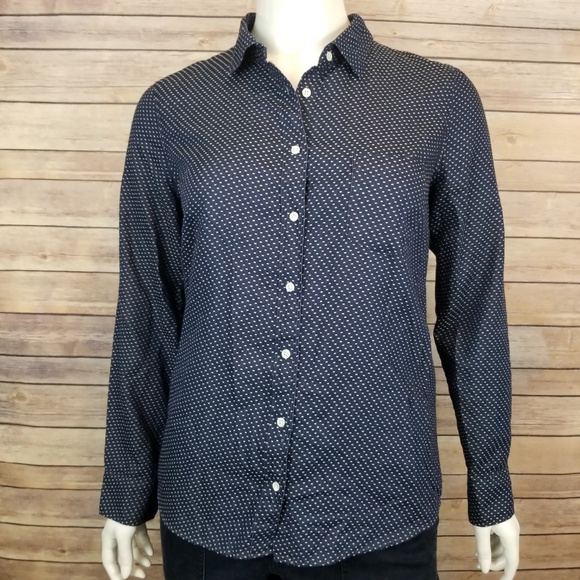 J. Crew Tops - J. Crew "Boy" Polka-Dot Button-Down Top